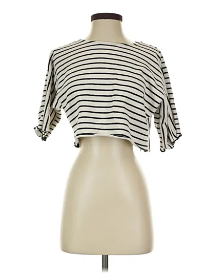 Pre-owned Giada Forte Short Sleeve Top Ivory One Shoulder Neckline Tops