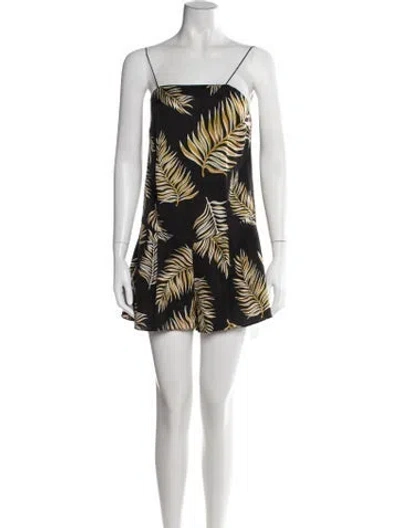 Pre-owned Giada Forte Silk Floral Print Romper In Black