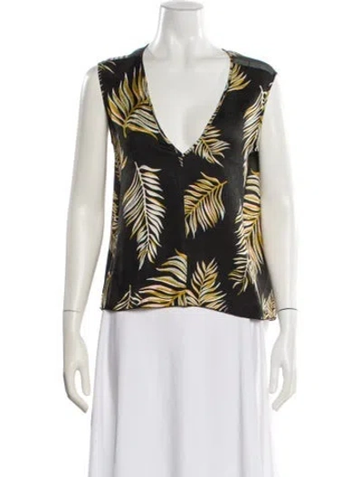 Pre-owned Giada Forte Silk Floral Print Top In Multi