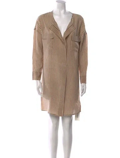 Pre-owned Giada Forte Silk Mini Dress W/ Tags In Neutral