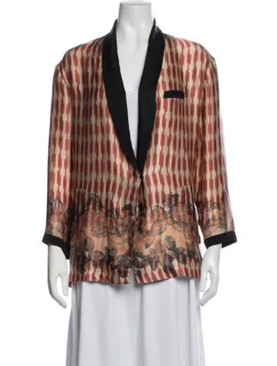 Pre-owned Giada Forte Silk Printed Jacket In Red