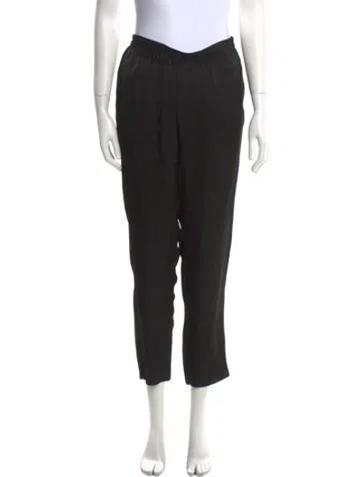 Pre-owned Giada Forte Silk Skinny Leg Pants In Black