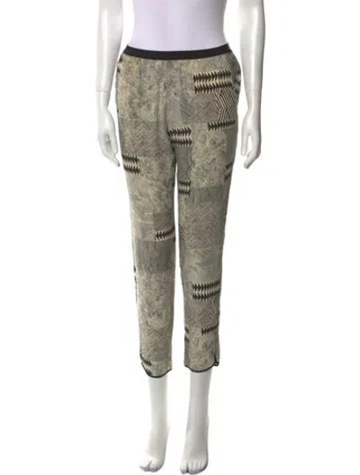 Pre-owned Giada Forte Silk Skinny Leg Pants In Neutral