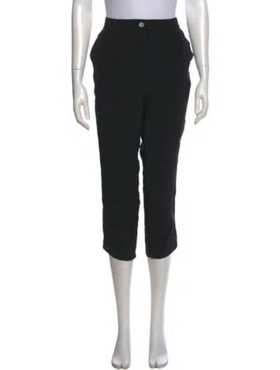 Pre-owned Giada Forte Silk Straight Leg Pants In Black