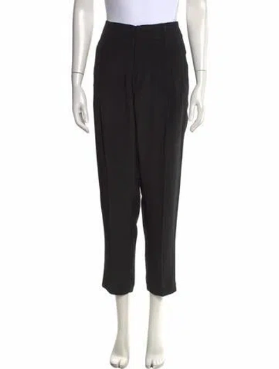 Pre-owned Giada Forte Silk Straight Leg Pants In Black