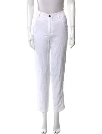 Pre-owned Giada Forte Straight Leg Pants In White