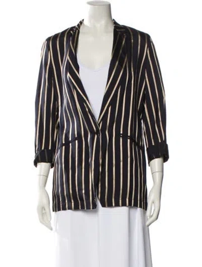 Pre-owned Giada Forte Striped Blazer In Blue