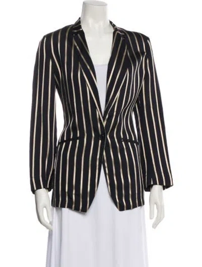Pre-owned Giada Forte Striped Blazer In Blue