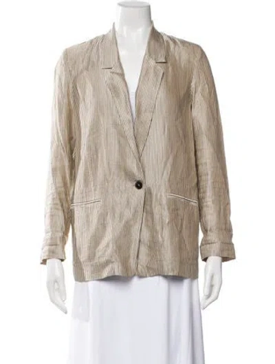 Pre-owned Giada Forte Striped Blazer In Neutral