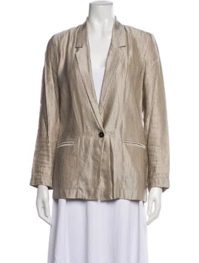 Pre-owned Giada Forte Striped Blazer In Neutrals