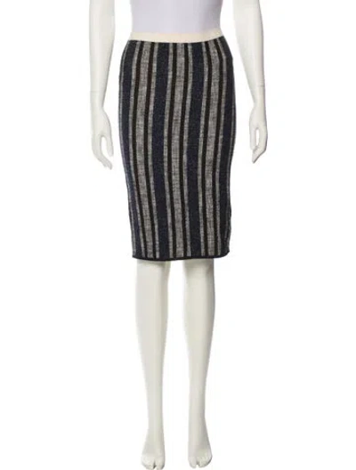 Pre-owned Giada Forte Striped Knee-length Skirt In Neutral