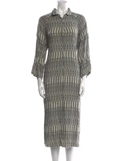 Pre-owned Giada Forte Striped Midi Length Dress In Neutral
