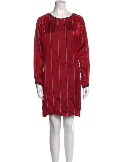 Pre-owned Giada Forte Striped Mini Dress In Red