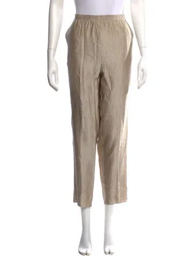 Pre-owned Giada Forte Striped Straight Leg Pants In Neutral