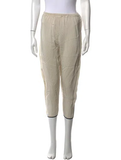 Pre-owned Giada Forte Striped Straight Leg Pants In Neutrals