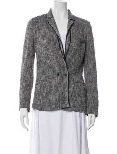 Pre-owned Giada Forte Tweed Pattern Blazer In Blue
