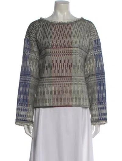 Pre-owned Giada Forte Virgin Wool Patterned Top In Neutral