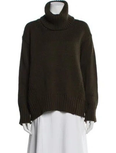 Pre-owned Giada Forte Virgin Wool Turtleneck Sweater In Green