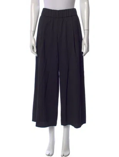 Pre-owned Giada Forte Virgin Wool Wide Leg Pants In Blue