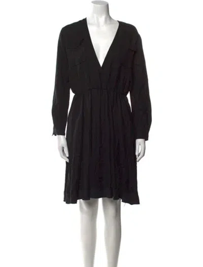 Pre-owned Giada Forte V-neck Knee-length Dress In Black