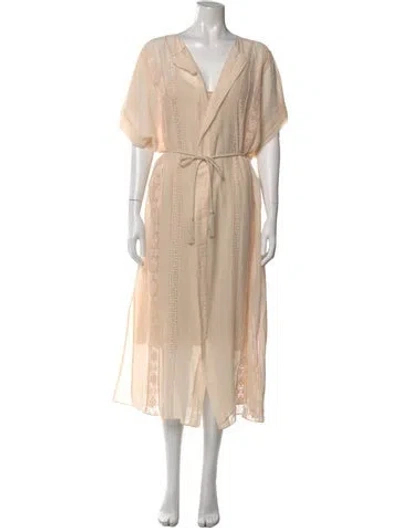 Pre-owned Giada Forte V-neck Long Dress In Pink