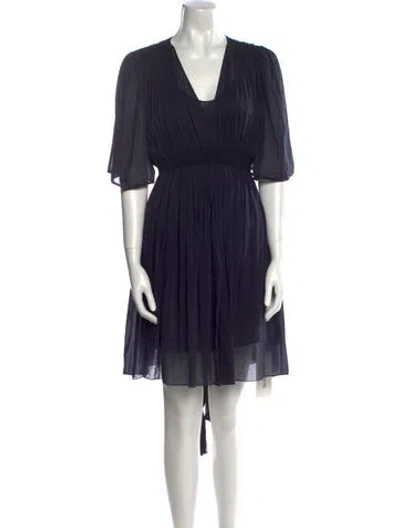 Pre-owned Giada Forte V-neck Mini Dress In Blue