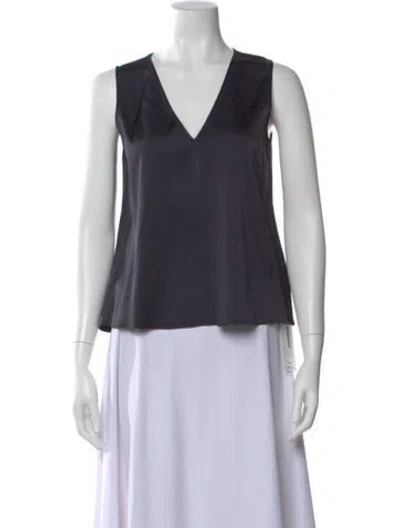 Pre-owned Giada Forte V-neck Sleeveless Top In Blue