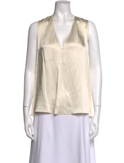 Pre-owned Giada Forte V-neck Sleeveless Top In Neutrals
