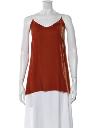 Pre-owned Giada Forte V-neck Sleeveless Top In Orange