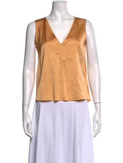 Pre-owned Giada Forte V-neck Sleeveless Top In Orange