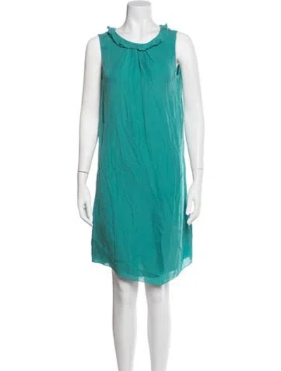 Pre-owned Giada Silk Knee-length Dress In Blue