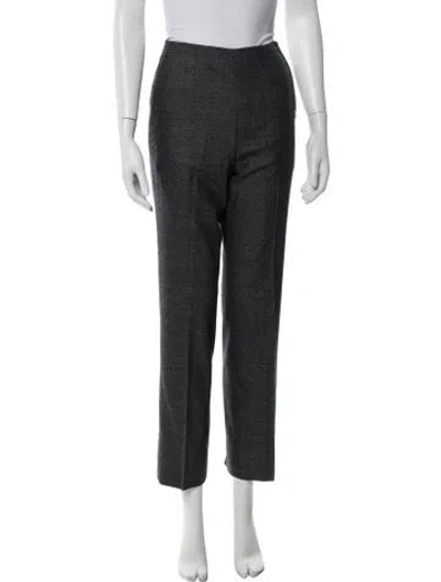 Pre-owned Giada Virgin Wool Straight Leg Pants In Grey