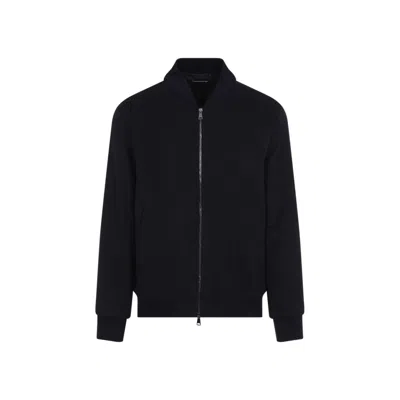 Giadero Saint James Blue Cashmere Bomber Jacket In Black