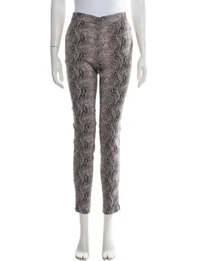 Pre-owned Giamba Animal Print Skinny Leg Pants In Multi