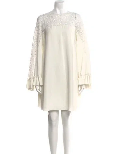 Pre-owned Giamba Crew Neck Mini Dress In Neutral