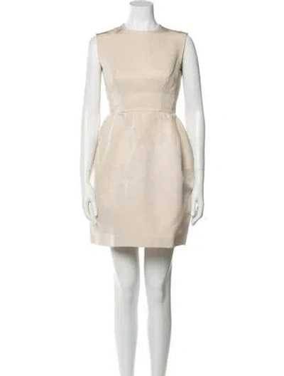 Pre-owned Giamba Crew Neck Mini Dress W/ Tags In Neutral