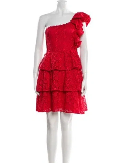 Pre-owned Giamba Floral Print Mini Dress W/ Tags In Red