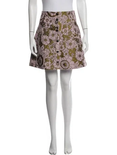 Pre-owned Giamba Floral Print Mini Skirt In Multicolor