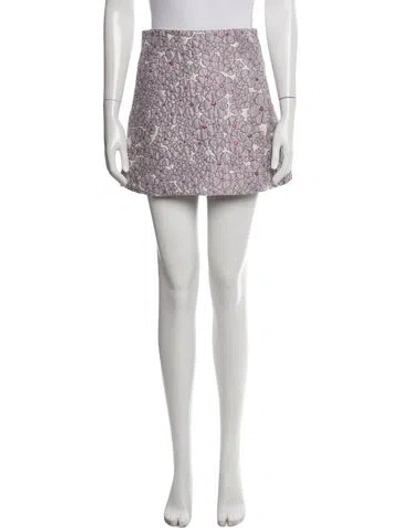 Pre-owned Giamba Floral Print Mini Skirt In Purple