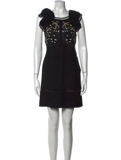 Pre-owned Giamba Graphic Print Mini Dress In Black