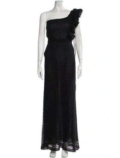 Pre-owned Giamba Lace Pattern Long Dress W/ Tags In Black