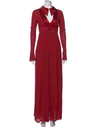 Pre-owned Giamba Long Dress In Red