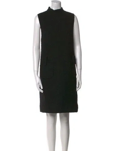 Pre-owned Giamba Mock Neck Knee-length Dress In Black