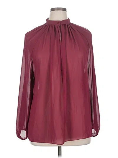 Pre-owned Giamba Paris Long Sleeve Blouse In Burgundy