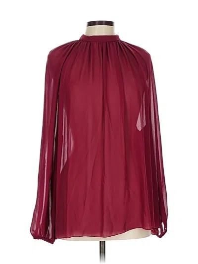 Pre-owned Giamba Paris Long Sleeve Blouse In Burgundy