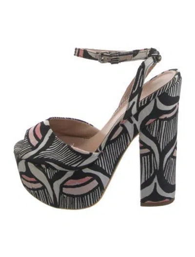 Pre-owned Giamba Patterned Sandals In Black