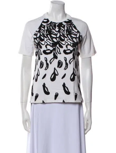 Pre-owned Giamba Printed Crew Neck T-shirt In White