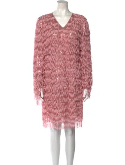 Pre-owned Giamba Printed Knee-length Dress In Pink