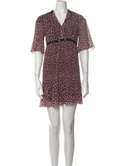 Pre-owned Giamba Printed Mini Dress In Pink