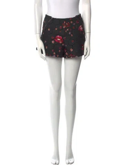 Pre-owned Giamba Printed Mini Shorts In Black